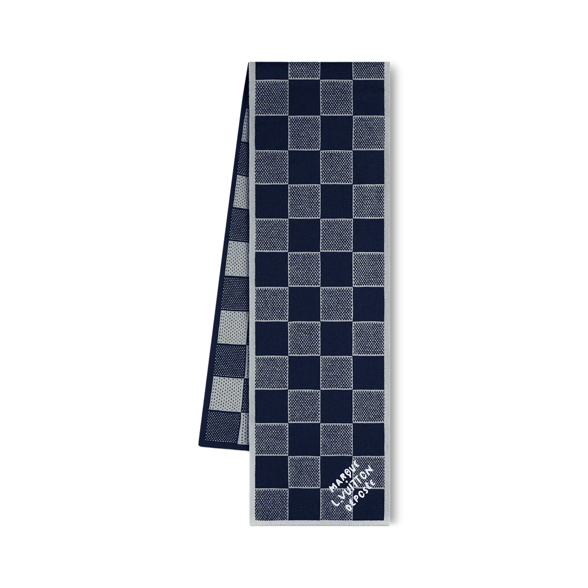 Bonnet et Écharpe Damier Heritage Bleu Marine