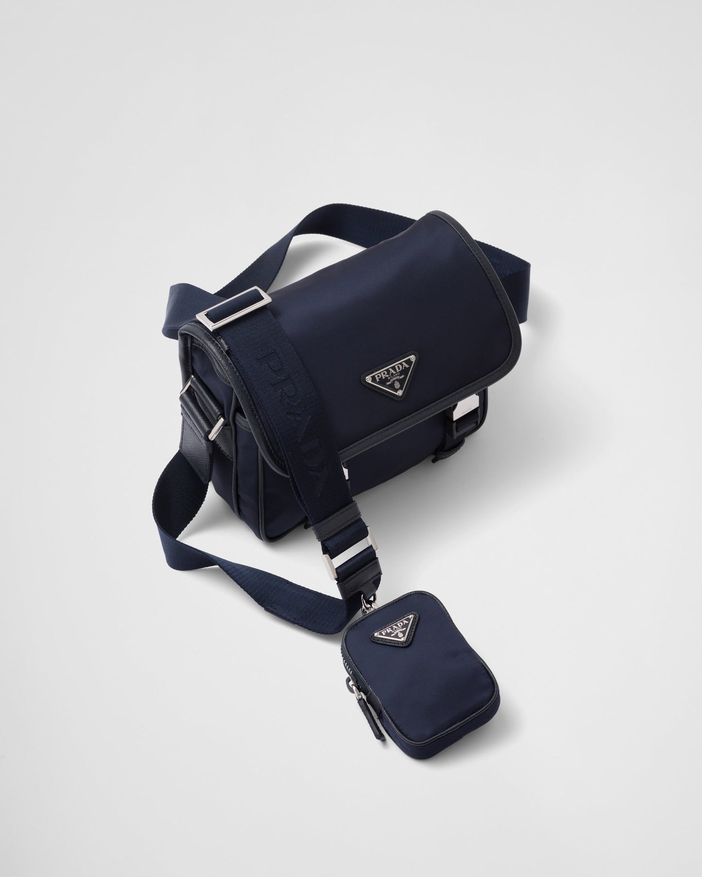 Sac porté épaule en Re-Nylon et cuir Saffiano