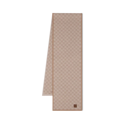 Bonnet et Écharpe Néo Petit Damier Beige
