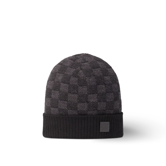 Bonnet et Écharpe Néo Petit Damier Noir