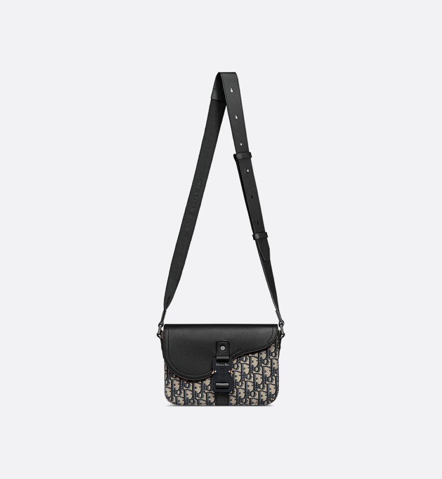 Sac Messenger à rabat Saddle Small Noir et Beige