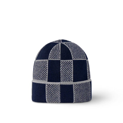 Bonnet et Écharpe Damier Heritage Bleu Marine