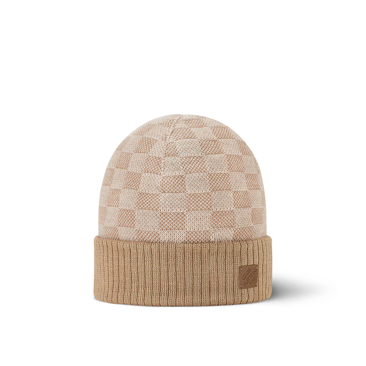 Bonnet et Écharpe Néo Petit Damier Beige