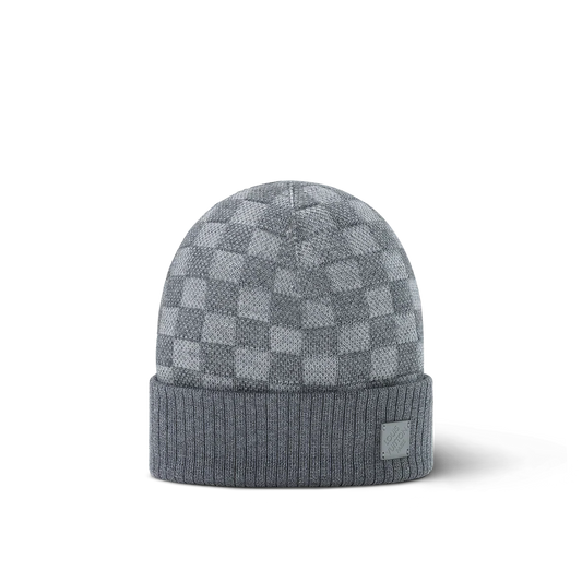 Bonnet et Écharpe Néo Petit Damier Noir