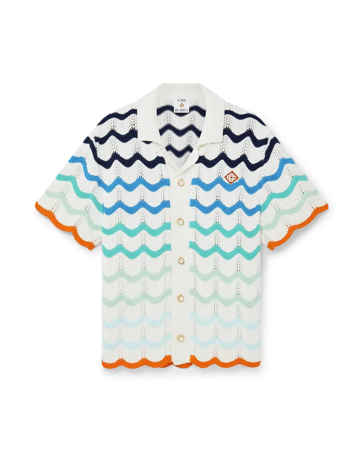 Gradient Wave Crochet Shirt