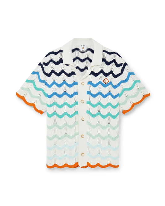 Gradient Wave Crochet Shirt