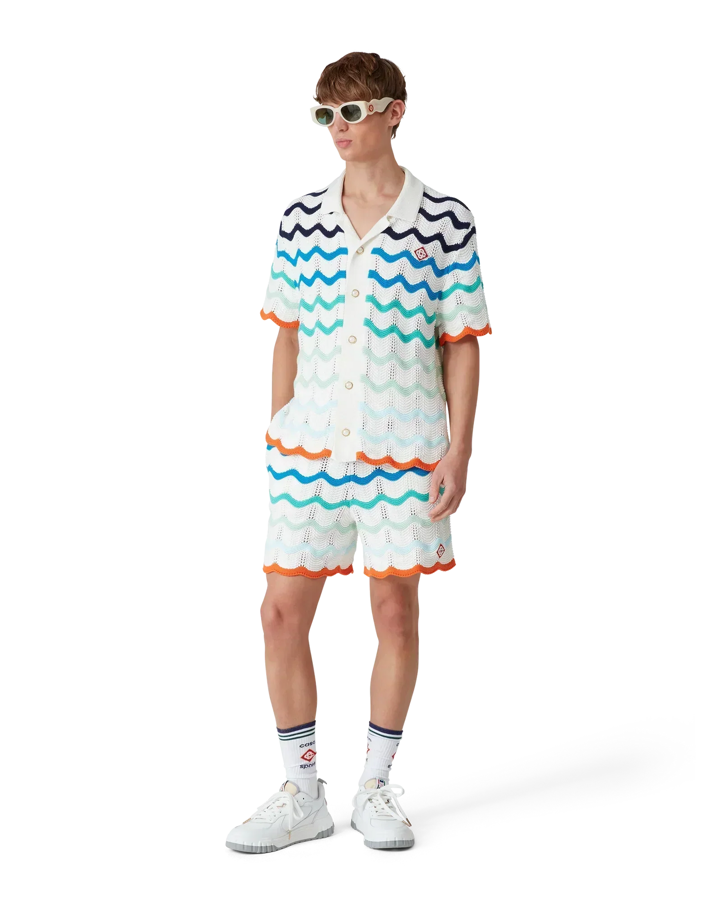 Gradient Wave Crochet Shirt