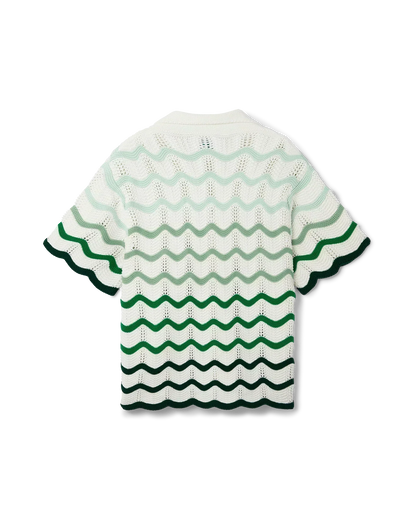 Wavy Gradient Crochet Shirt